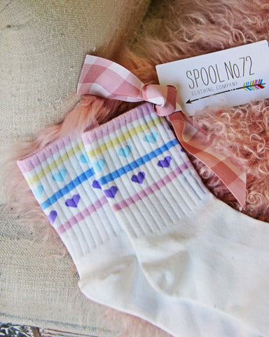 80's Heart Socks, Cozy Knit Socks from Spool 72. | Spool No.72