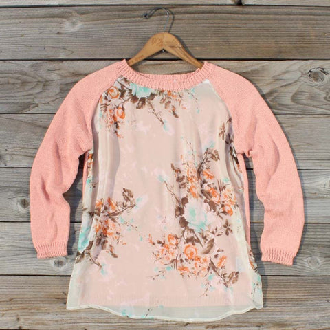Library Card Sweater in Pink