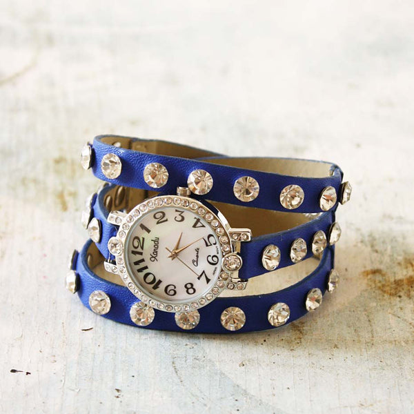 Moonstone Glittering Watch in Blue: Featured Product Image