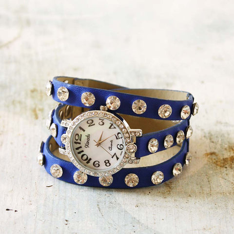 Moonstone Glittering Watch in Blue