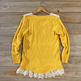 Snowbell Lace Sweater in Mustard: Alternate View #4