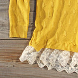 Snowbell Lace Sweater in Mustard: Alternate View #3