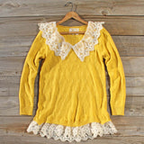 Snowbell Lace Sweater in Mustard: Alternate View #1
