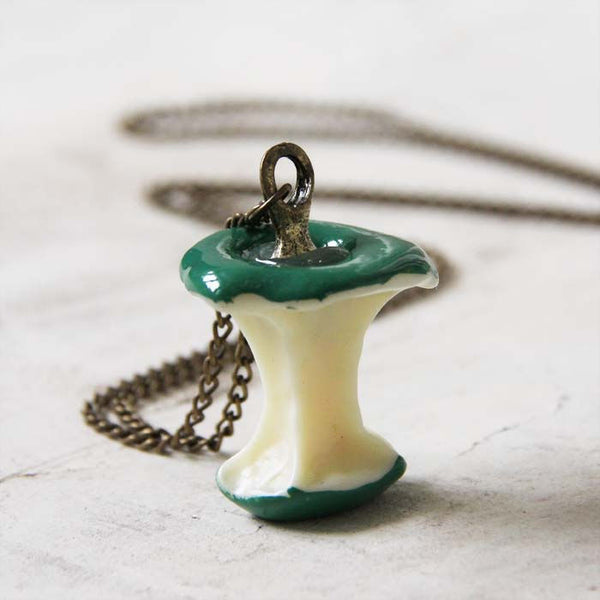 J 201 - An Apple A Day Necklace in Green: Featured Product Image