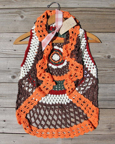Buffalo Crochet Vest in Brown