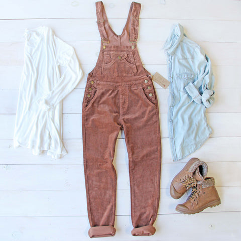 Cozy Corduroy Overalls in Rust
