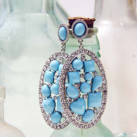 Crystallized Turquoise Earrings