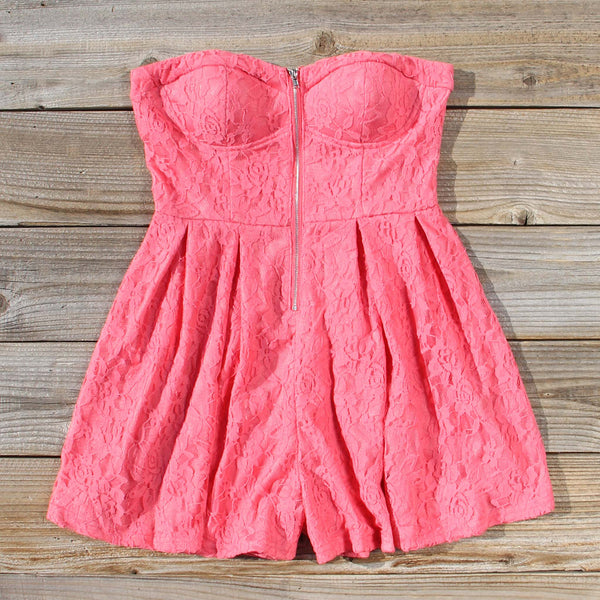 Desert Coral Lace Romper: Featured Product Image