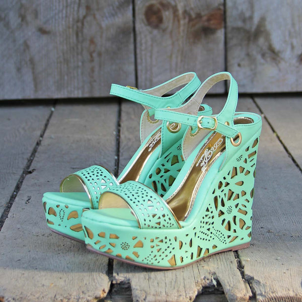 Dream Catcher Wedges in Mint: Featured Product Image