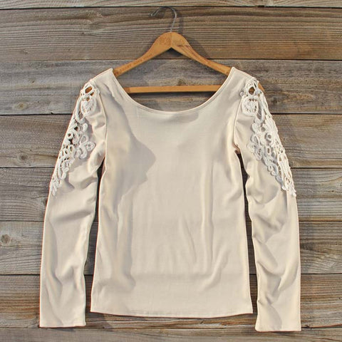 Fireside Lace Tee in Toasted Marshmallow