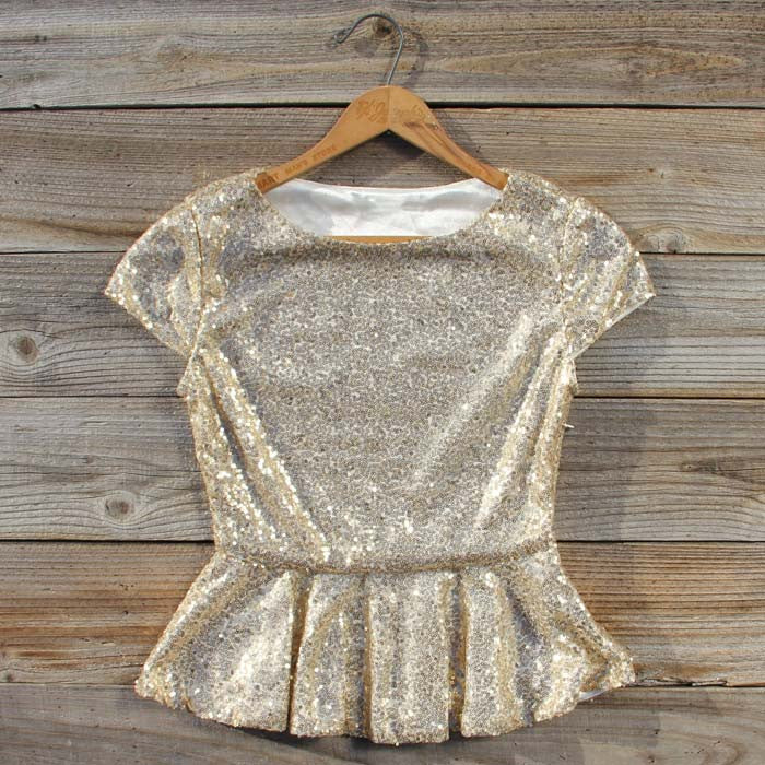 Gold Dust Peplum Blouse, Sweet Affordable Womens Clothing from Spool No.72. | Spool No.72 Gold Dust Peplum Blouse, Sweet Affordable Womens Clothing from Spool No.72. | Spool No.72