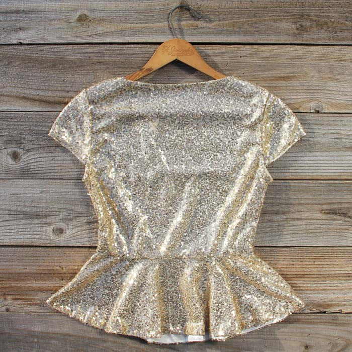 Gold Dust Peplum Blouse, Sweet Affordable Womens Clothing from Spool No.72. | Spool No.72 Gold Dust Peplum Blouse, Sweet Affordable Womens Clothing from Spool No.72. | Spool No.72
