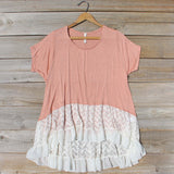Honey & Lace Cozy Tee in Pink: Alternate View #1