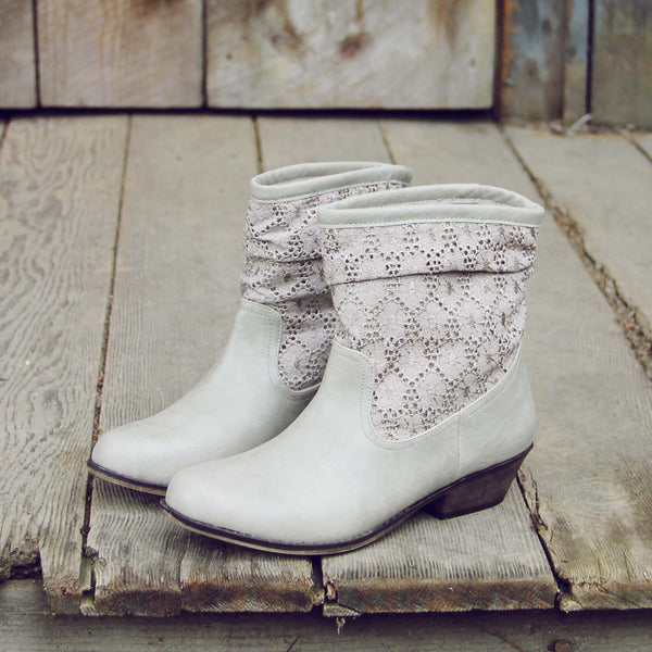 Laced Path Boots in Stone: Featured Product Image