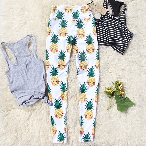 Pineapple Stretch Yoga Pants: Featured Product Image