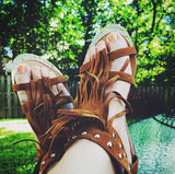 Sageland Fringe Sandals: Alternate View #4