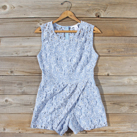 Something Blue Lace Romper