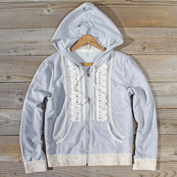 Spool Gym Lace Hoodie in Gray: Featured Product Image