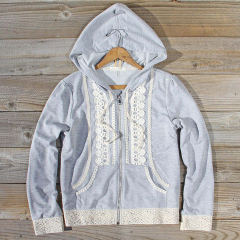 Spool Gym Lace Hoodie in Gray