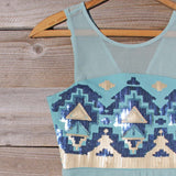 Stone Spell Beaded Dress in Sage: Alternate View #2