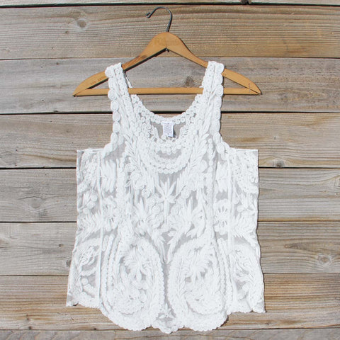 Summer Snow Lace Tank in White