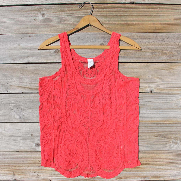 Summer Snow Lace Tank in Watermelon: Featured Product Image