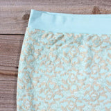 Mint & Lace Pencil Skirt: Alternate View #2