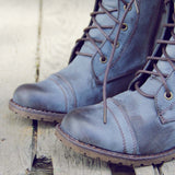 Sweet & Rugged Combat Boots in Brown: Alternate View #2