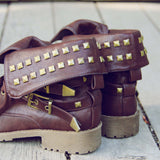 Sweet Studded Motorcycle Boots: Alternate View #3