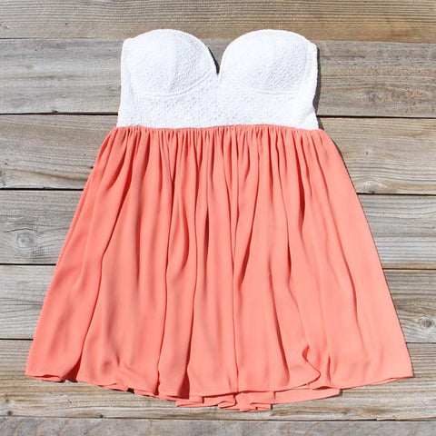 Sweetheart & Mint Dress in Peach