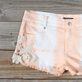Tie Dye & Lace Shorts in Peach: Alternate View #2