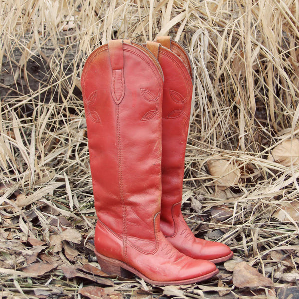 Vintage 70's Sweet Stitch Boots: Featured Product Image