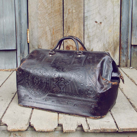 Vintage Native Nights Leather Tote