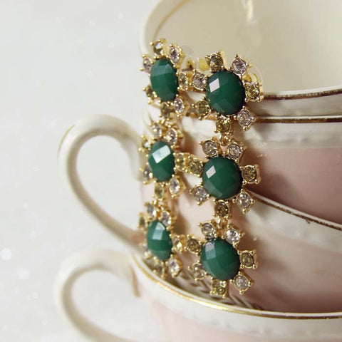 Sparkling Whispers Earrings in Emerald