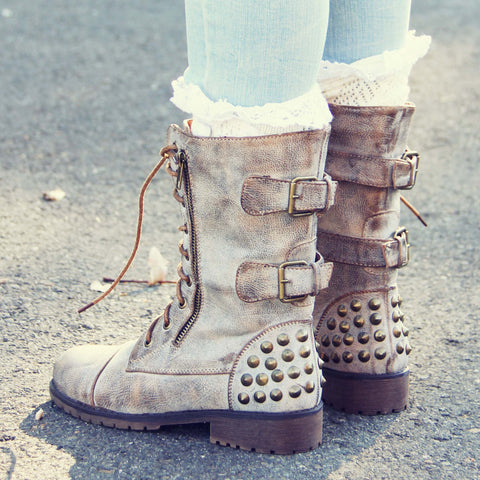 The Aberdeen Studded Combat Boots, Rugged Boots & Shoes from Spool No ...
