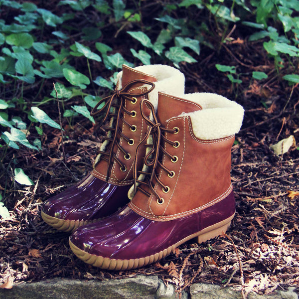 Alpine Pine Duck Boot in Wine: Featured Product Image