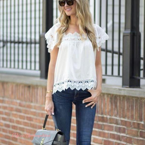 Gone Antiquing Lace Top: Featured Product Image