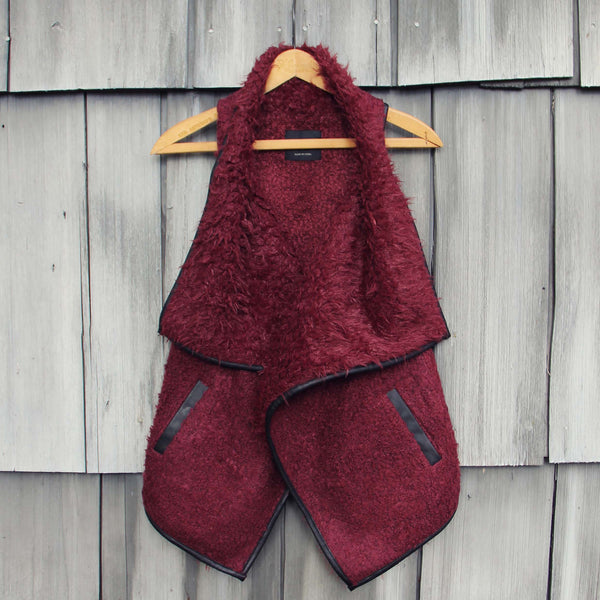 Arctic Sherpa Vest in Burgundy: Featured Product Image