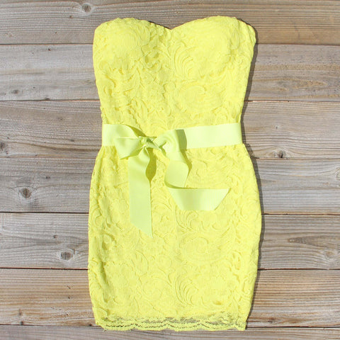 Arizona Lace Dress in Yellow