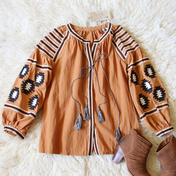 Arizona Sky Blouse in Rust: Featured Product Image