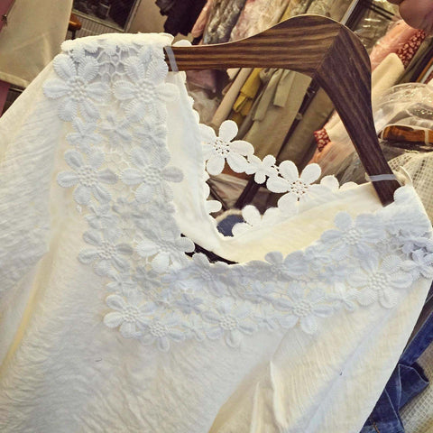 Astilbe Lace Top in White