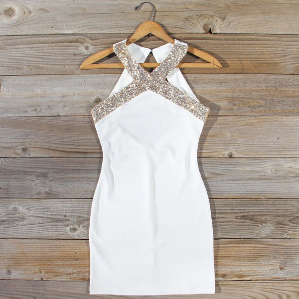 Aura Quartz Party Dress in White: Featured Product Image