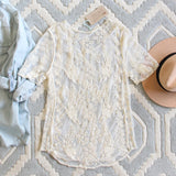 The Lace Basic Tee in Cream: Alternate View #4