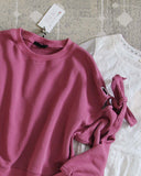 Belle Tie Sweatshirt in Pink: Alternate View #3