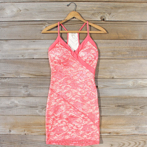 Beloved Lace Dress in Coral