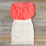 Bewilder Lace Dress in Coral: Alternate View #4