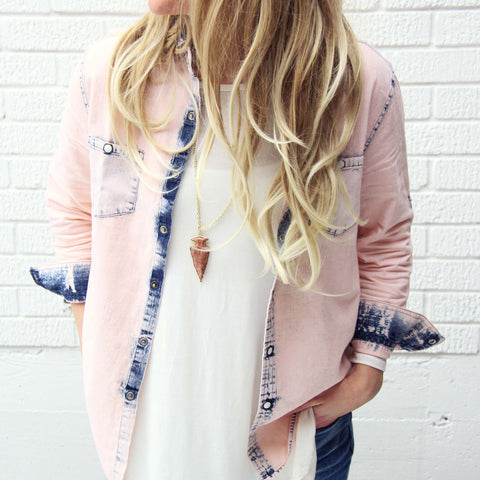 Rosé & Denim Shirt