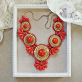 Bohemian Romance Necklace in Coral: Alternate View #1