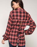 Tie Back Plaid Top in Red: Alternate View #1