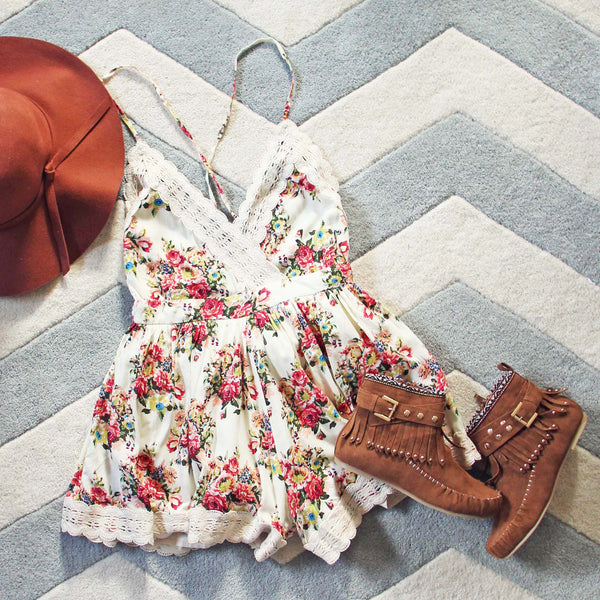 Buffalo Rose Romper in Cream: Featured Product Image